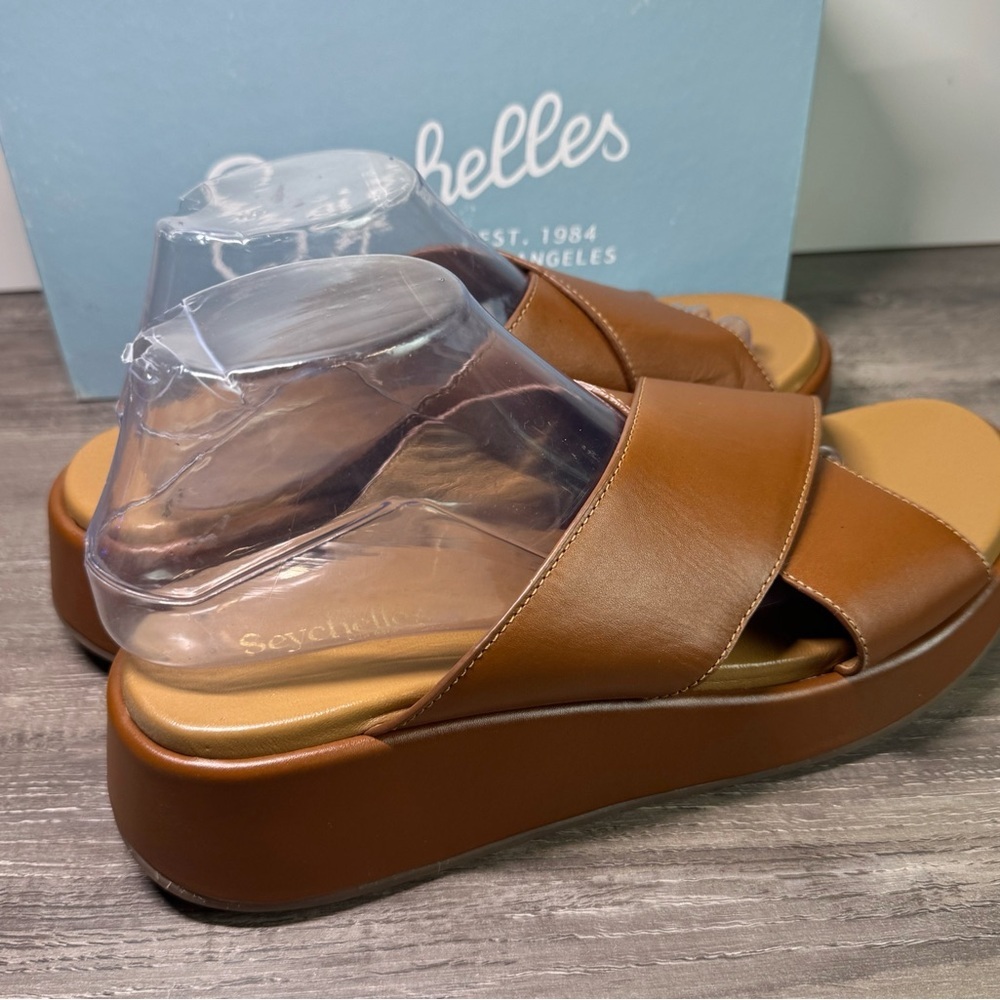 NWOT Seychelles Key Largo Wedge Slide Leather Sandals 10 $129 - Picture 7 of 14